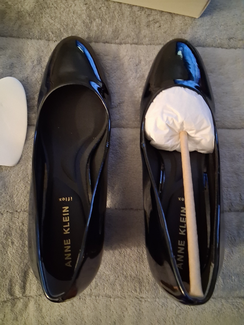 Anne Klein Black Patent Round-Toe Flats US Size 8.5, NEW W/BOX